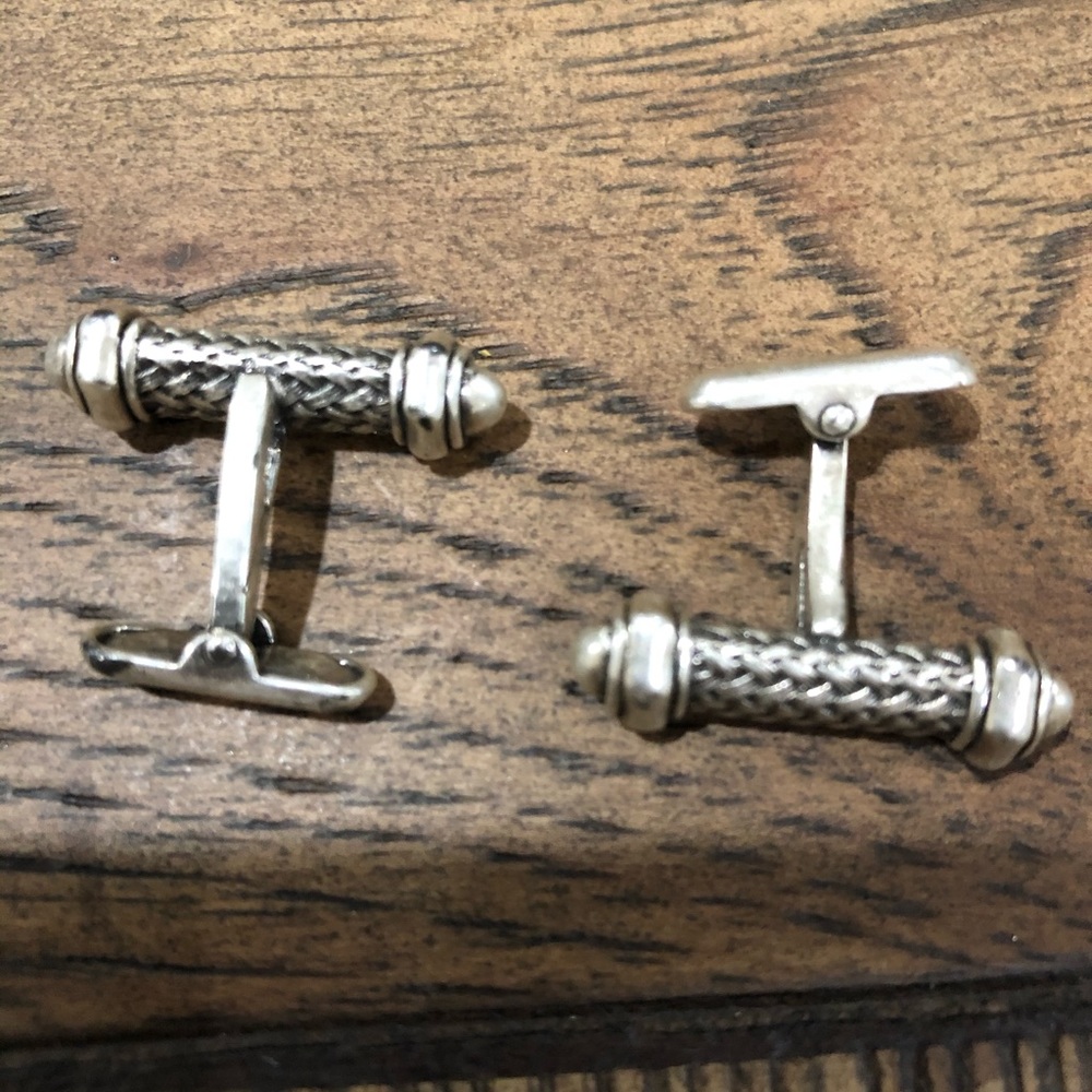 Rope braid cuff links